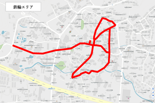 鉄輪エリアの地図