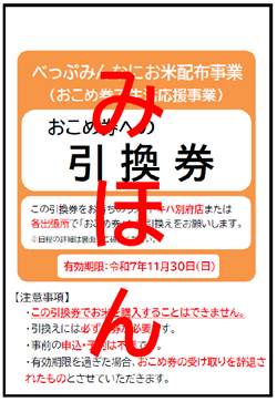 引換券見本の画像