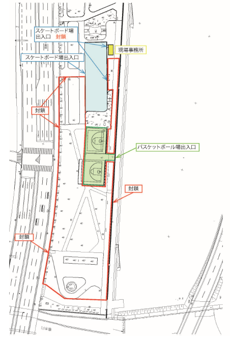 別府公園東駐車場整備工事施工箇所図
